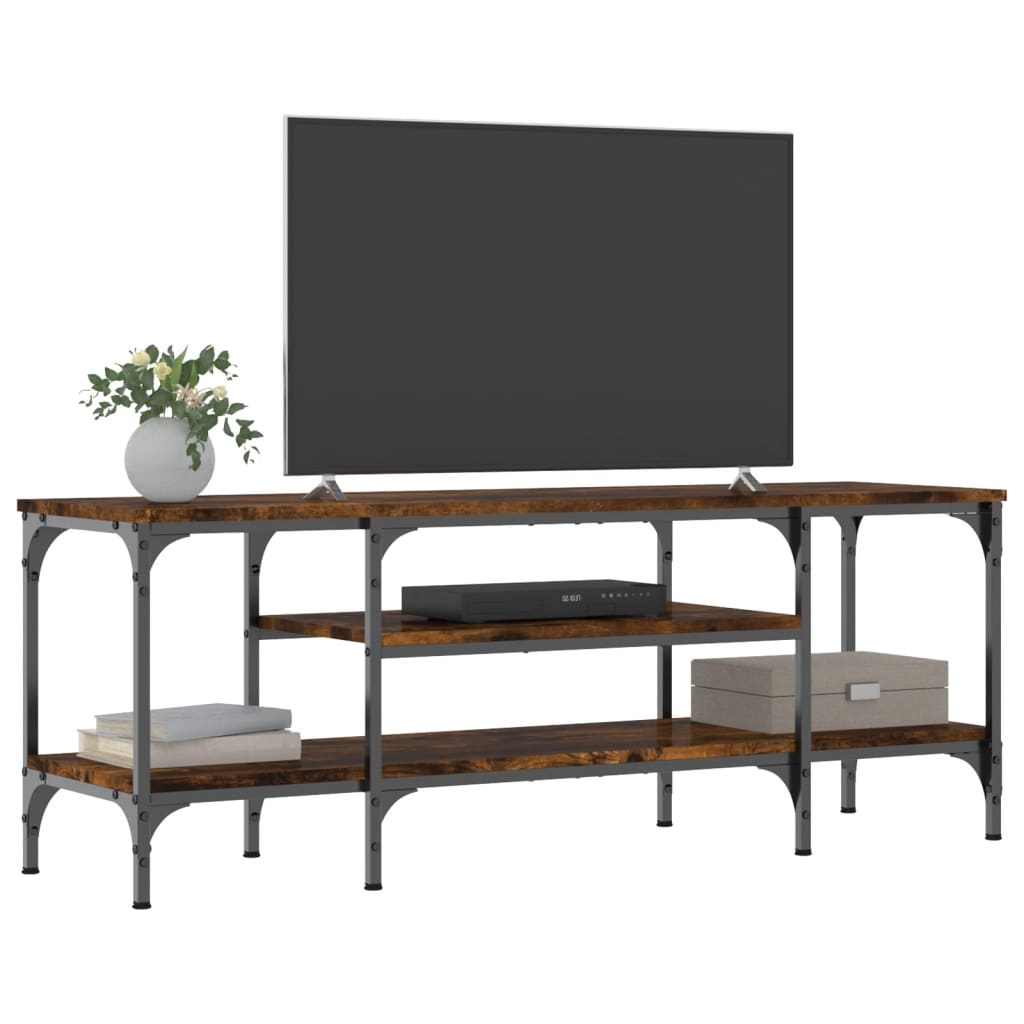 TV-skab Røget Eg 121x35x45 cm Træ Materiale & Jern