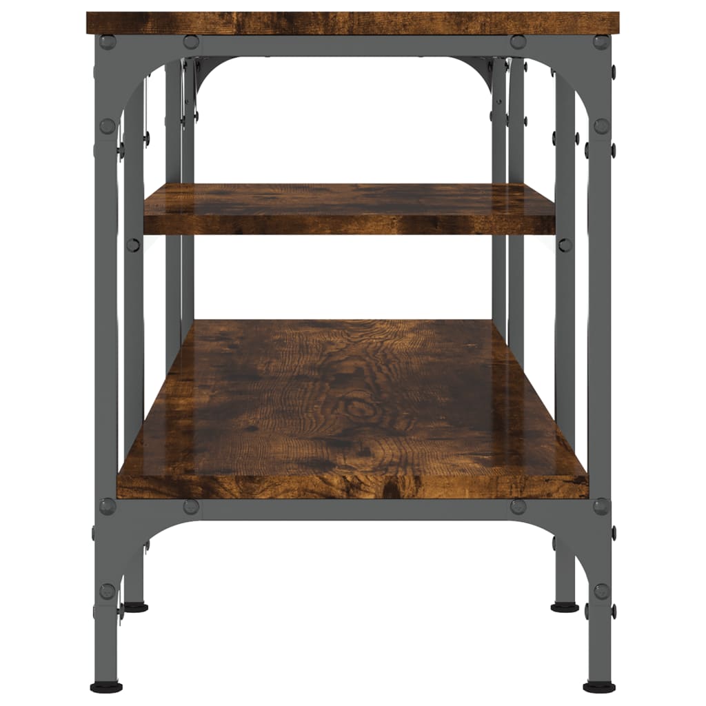 TV-skab Røget Eg 121x35x45 cm Træ Materiale & Jern