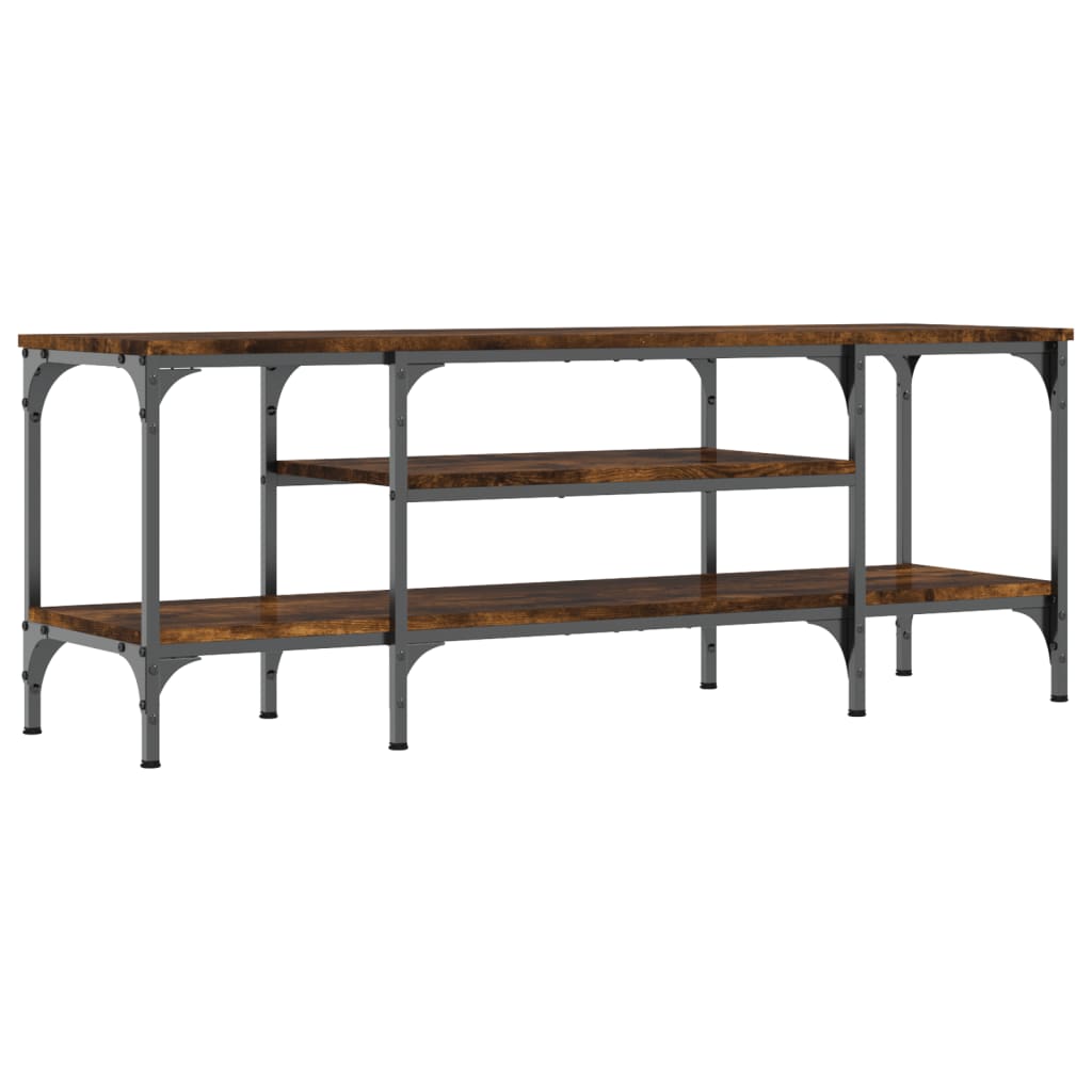 TV-skab Røget Eg 121x35x45 cm Træ Materiale & Jern