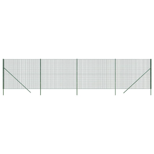 Maschendrahtzaun Grün 2x10 m Verzinkter Stahl