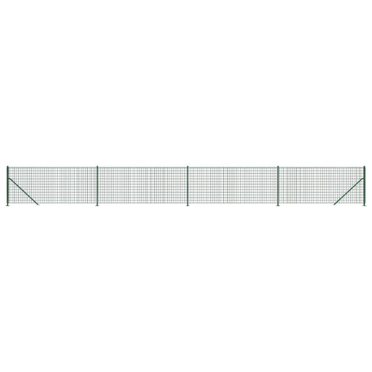 Maschendrahtzaun mit Bodenflansch Grün 0,8x10 m