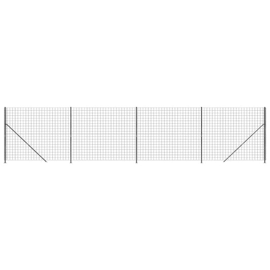 Maschendrahtzaun mit Bodenflansch Anthrazit 1,4x10 m