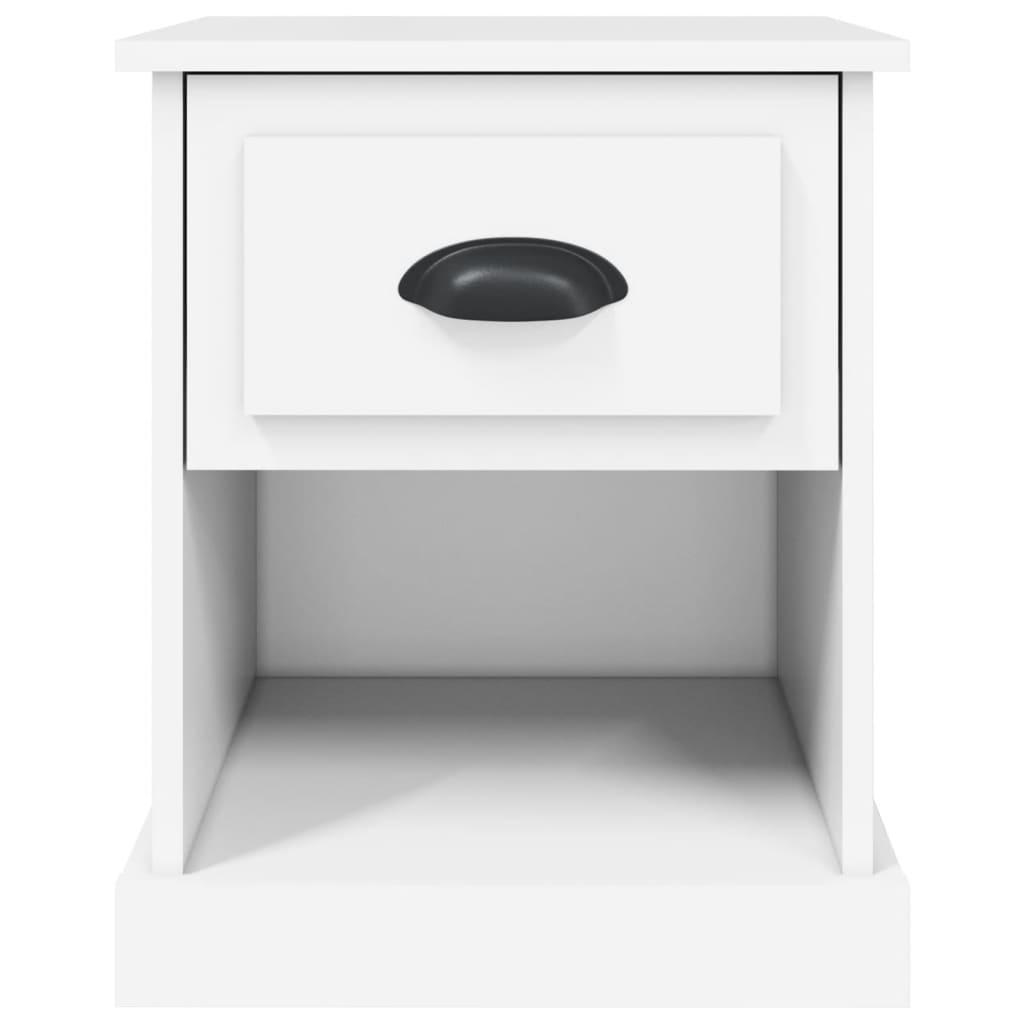 Sengeborde 2 stk Hvidt 39x39x47,5 cm træmateriale
