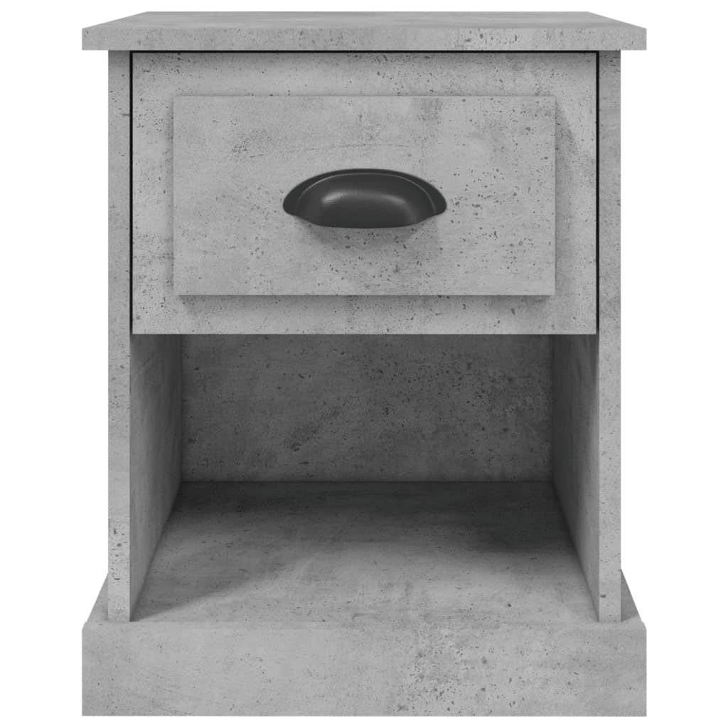 Sengeborde 2 stk Betongrå 39x39x47,5 cm træmateriale