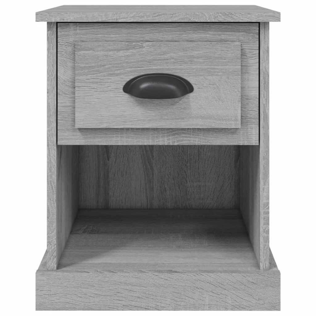Sengeborde 2 stk Grå Sonoma 39x39x47,5 cm træmateriale