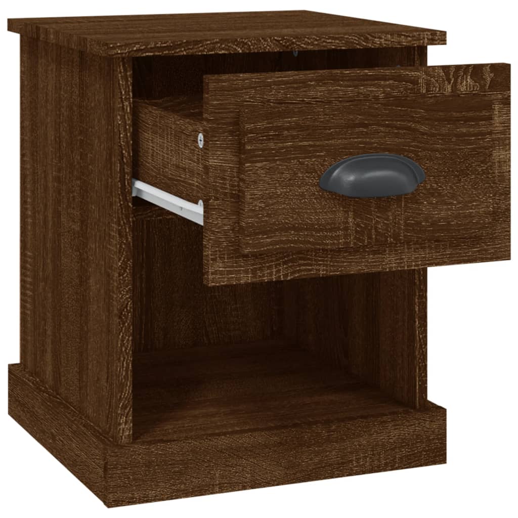 Sengeborde 2 stk Brun Eg 39x39x47,5 cm Træmateriale