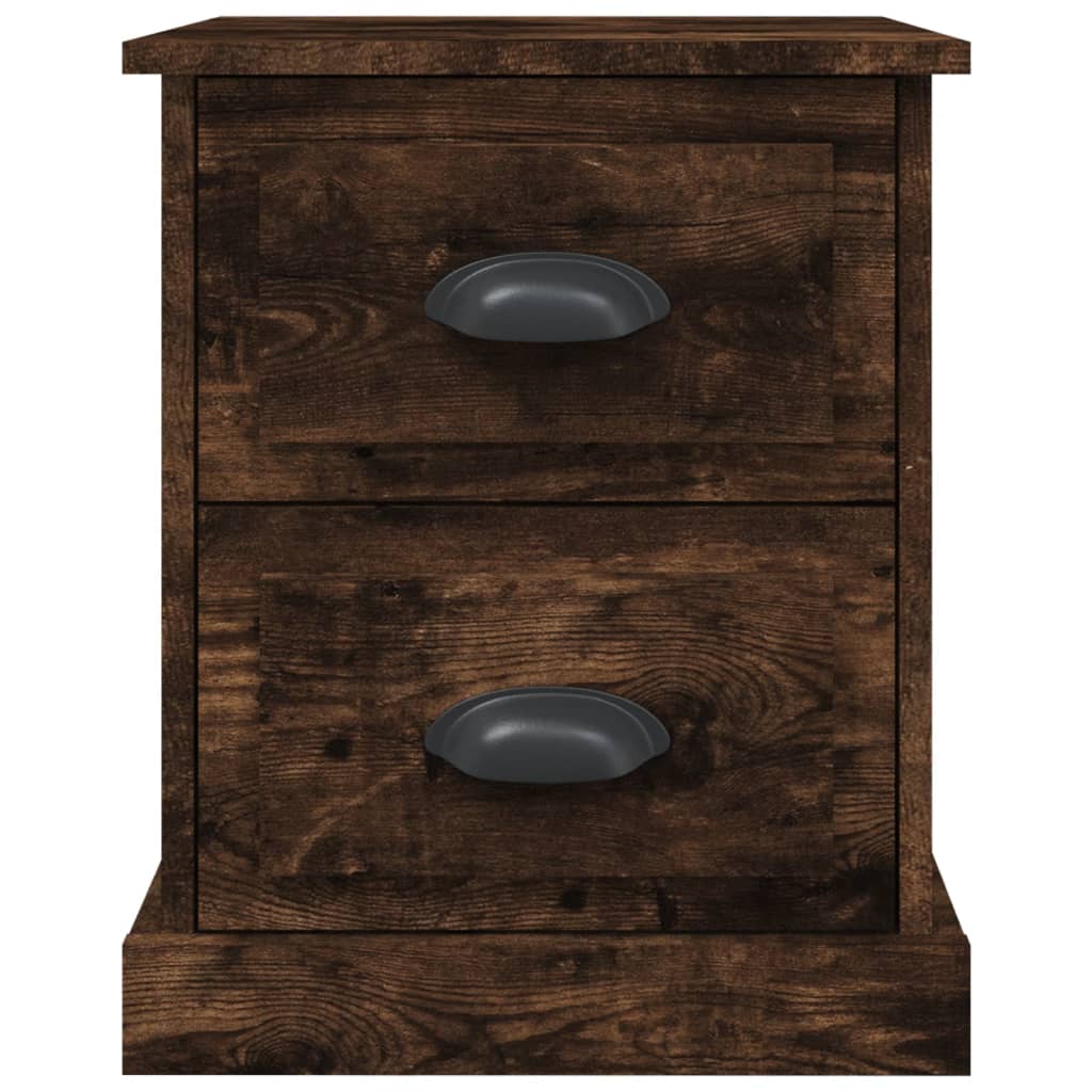 Sengeborde 2 stk Røget eg 39x39x47,5 cm træmateriale