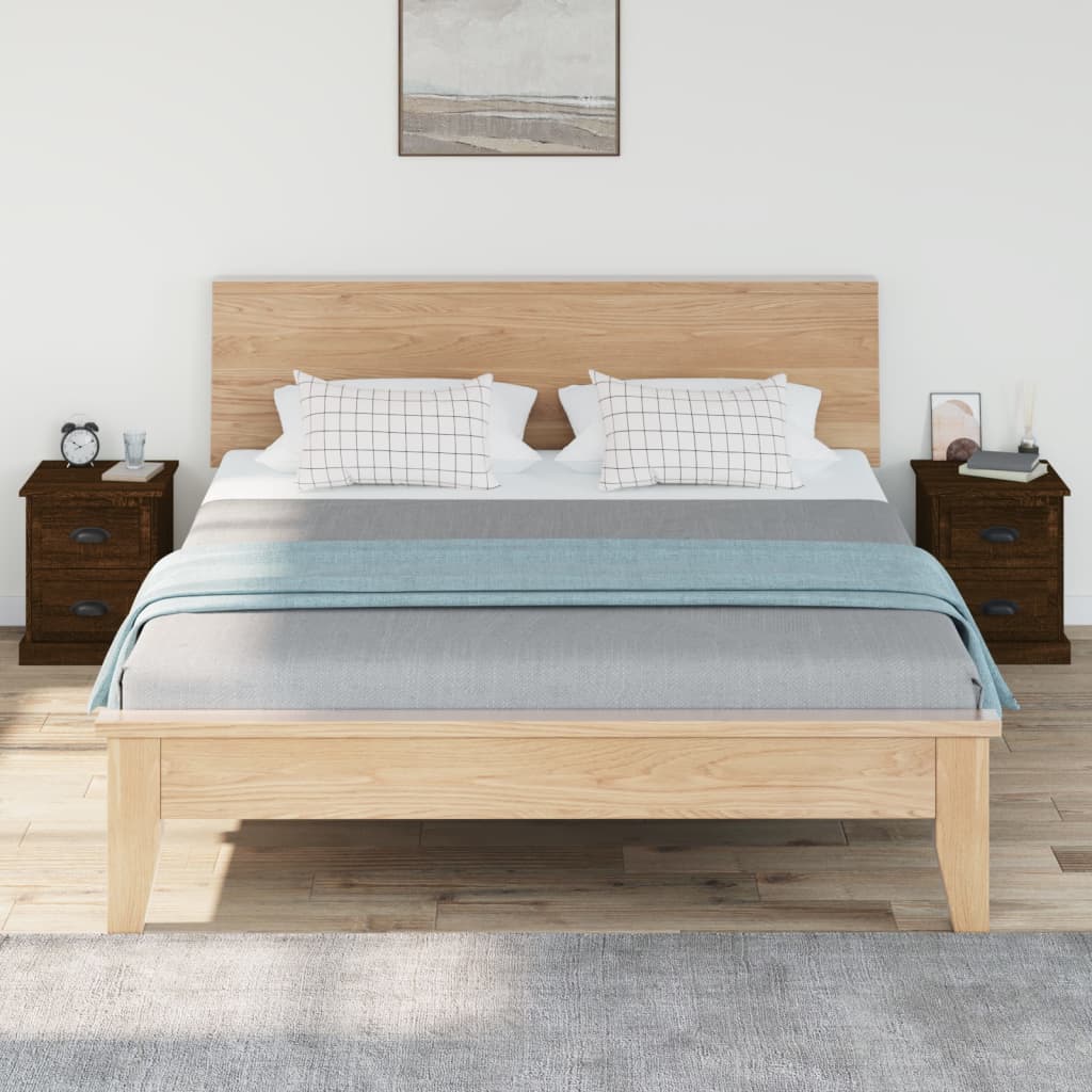 Sengeborde 2 stk Brun Eg 39x39x47,5 cm Træmateriale
