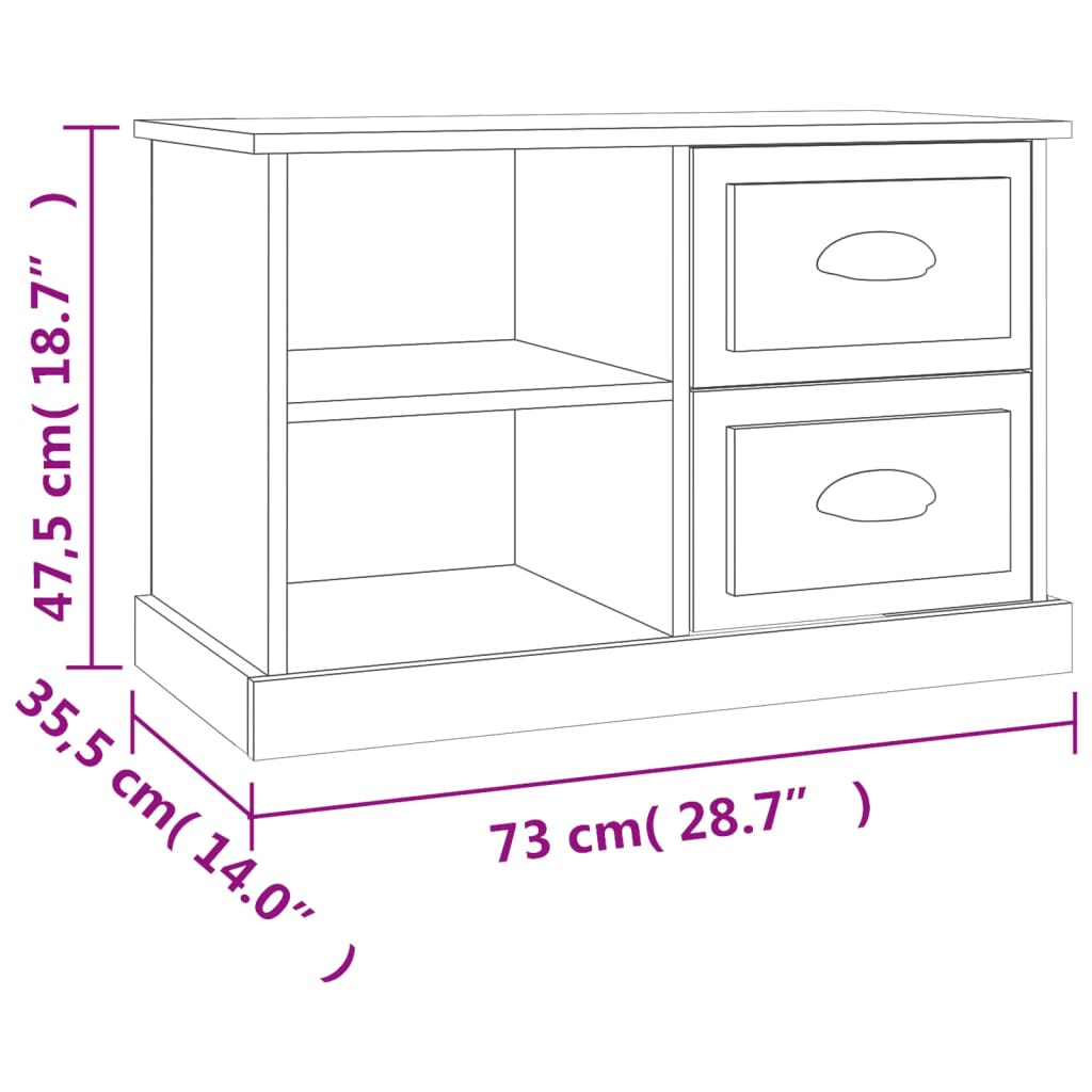 TV-skab Sort 73x35,5x47,5 cm Træ Materiale
