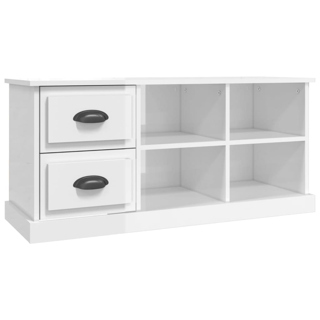 Tv-møbel højglans hvid 102x35,5x47,5 cm træmateriale