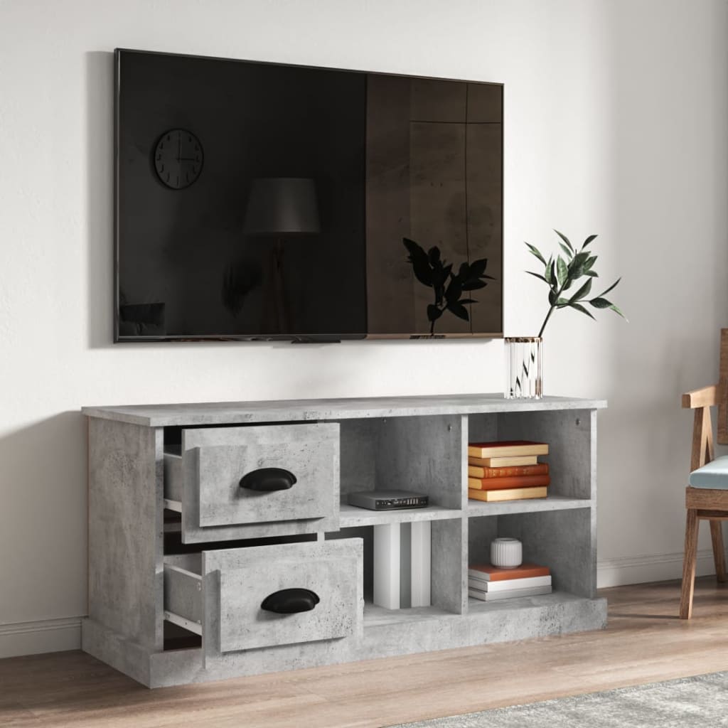 TV-møbel betongrå 102x35,5x47,5 cm træmateriale