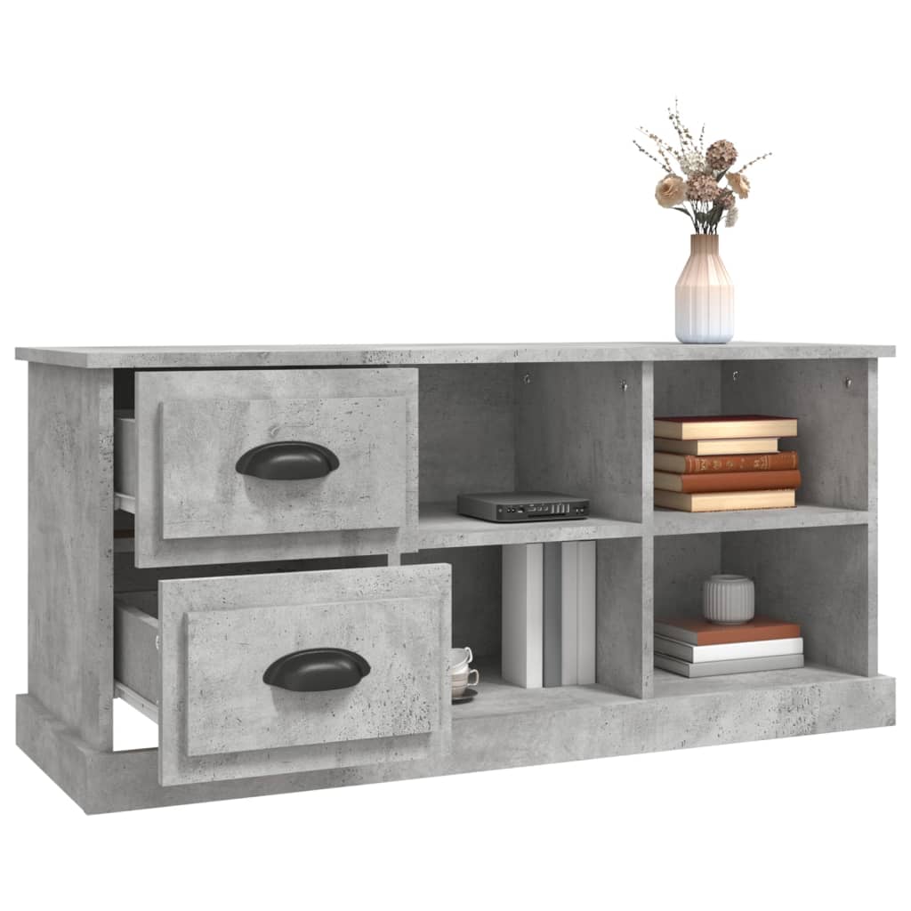 TV-møbel betongrå 102x35,5x47,5 cm træmateriale
