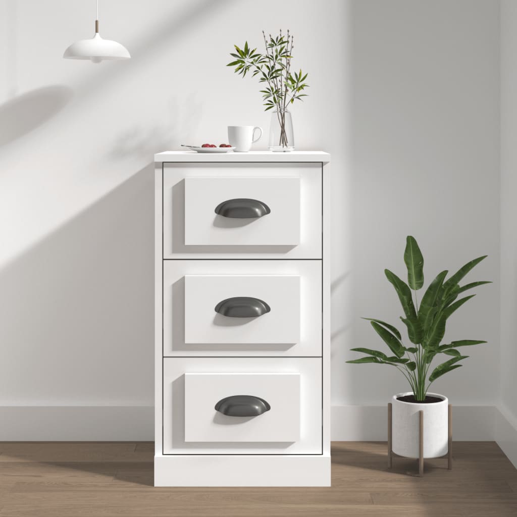 Skænk Hvid 36x35,5x67,5 cm Træ Materiale