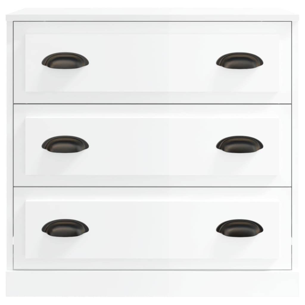 Skænk Højglans Hvid 70x35,5x67,5 cm Træmateriale
