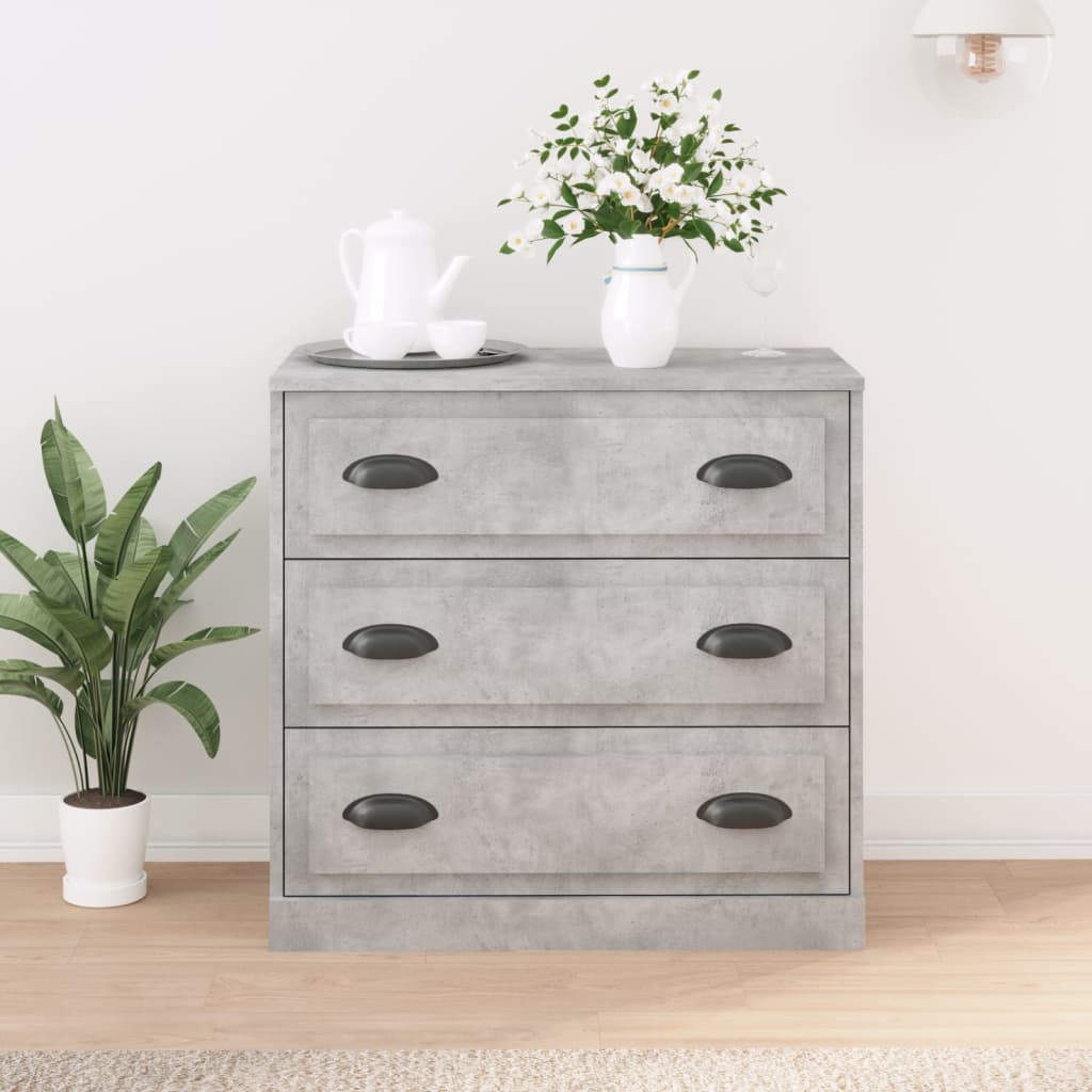 Skænk Beton Grå 70x35,5x67,5 cm Træ Materiale