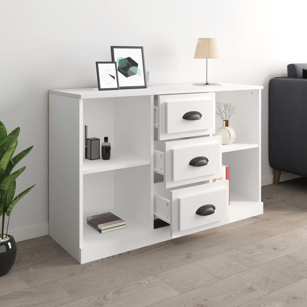 Skænk Hvid 104,5x35,5x67,5 cm Træ Materiale