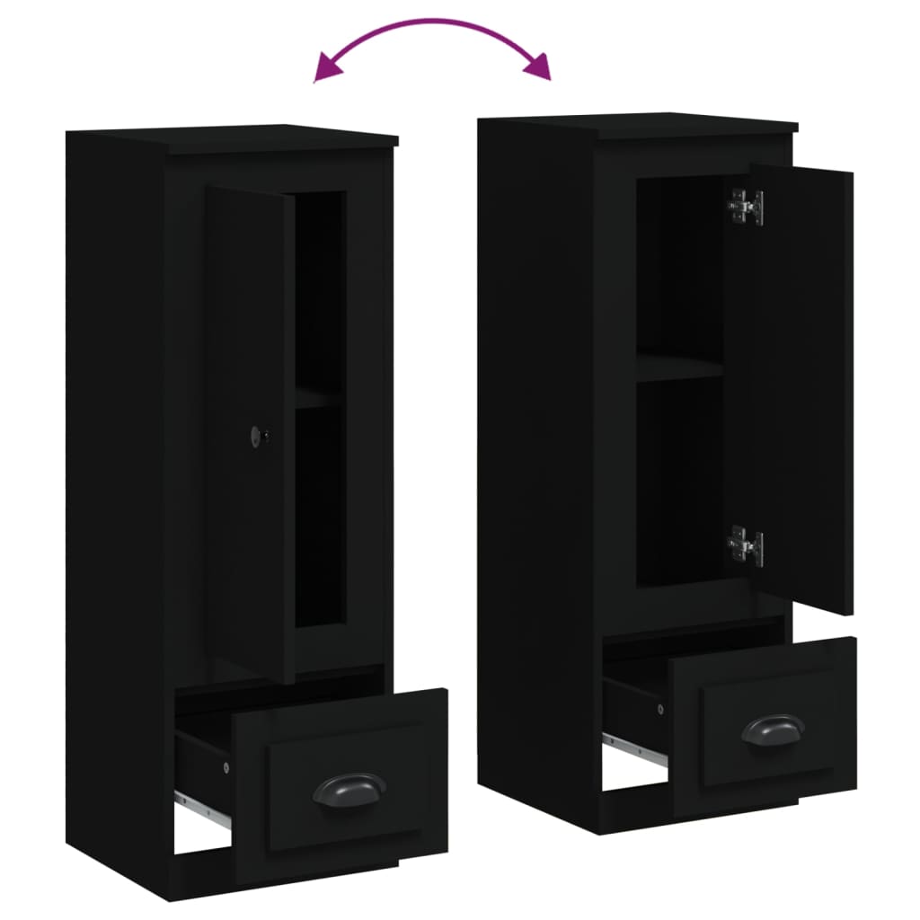 Highboard Sort 36x35,5x103,5 cm Træmateriale