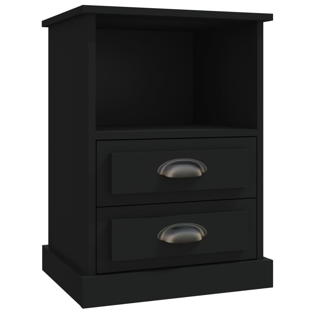 Sengeborde 2 stk Sort 43x36x60 cm
