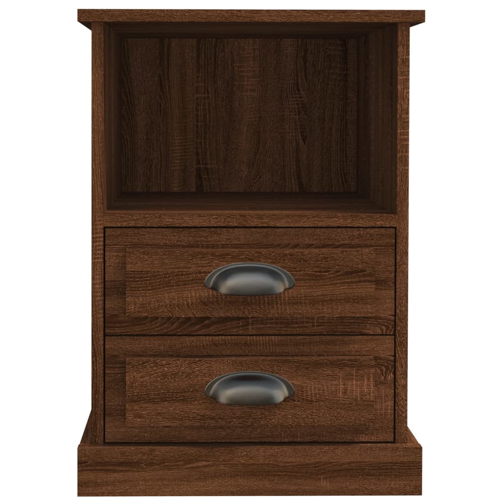 Sengeborde 2 stk Brun eg look 43x36x60 cm