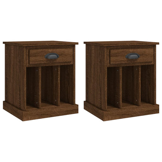 Nachttische 2 Stk. Braun Eichen-Optik 43x36x50 cm