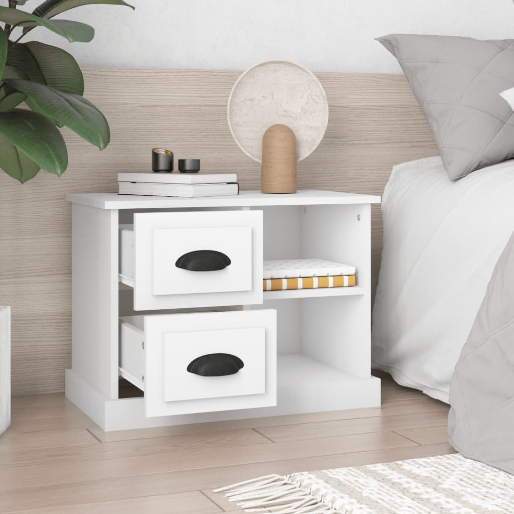Sengebord Hvid 60x35,5x45 cm