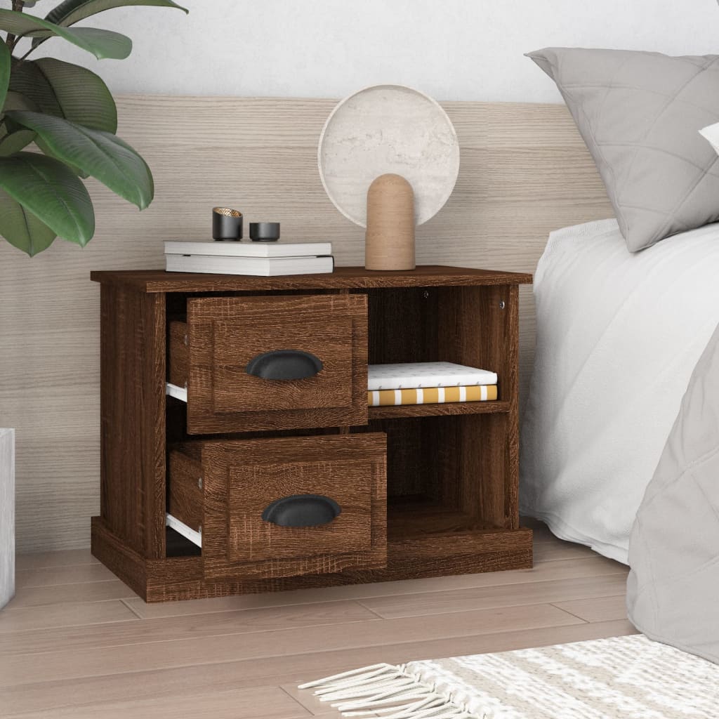 Sengebord brun eg look 60x35,5x45 cm