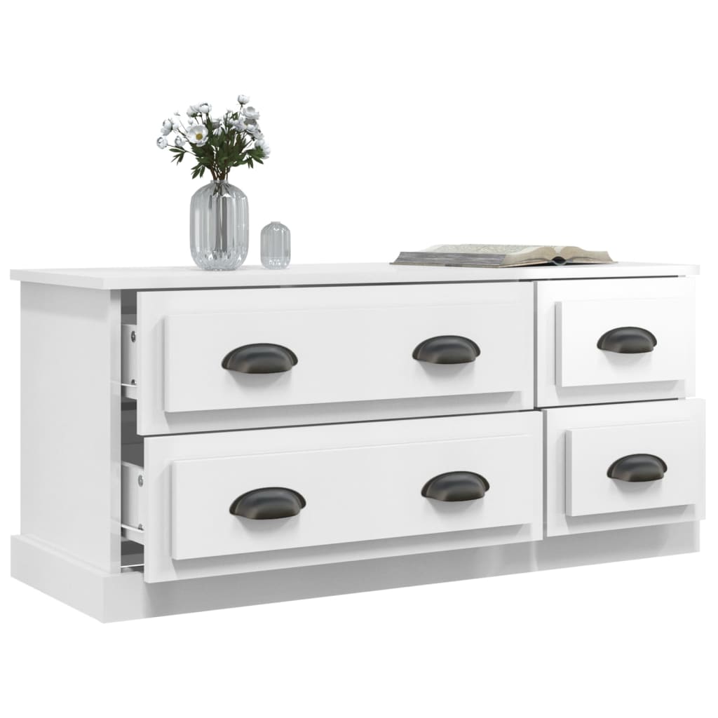 Tv-møbel højglans hvid 100x35,5x45 cm træmateriale