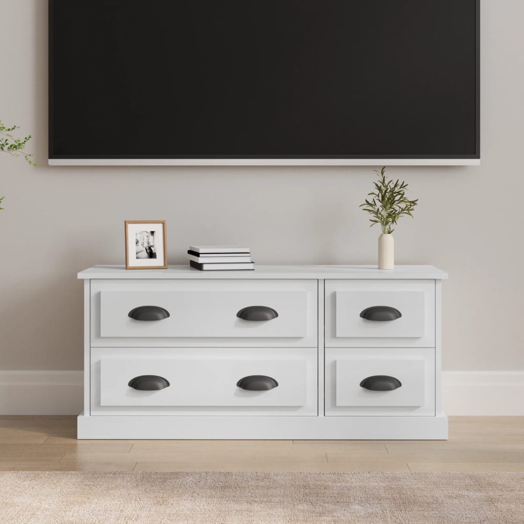 Tv-møbel højglans hvid 100x35,5x45 cm træmateriale