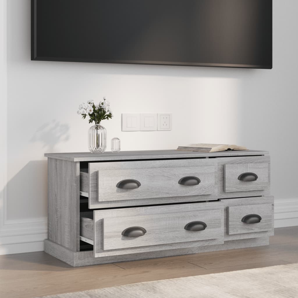 TV-skab Grå Sonoma 100x35,5x45 cm Træ Materiale