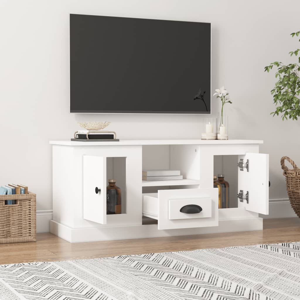 TV-skab Hvid 100x35,5x45 cm Træ Materiale