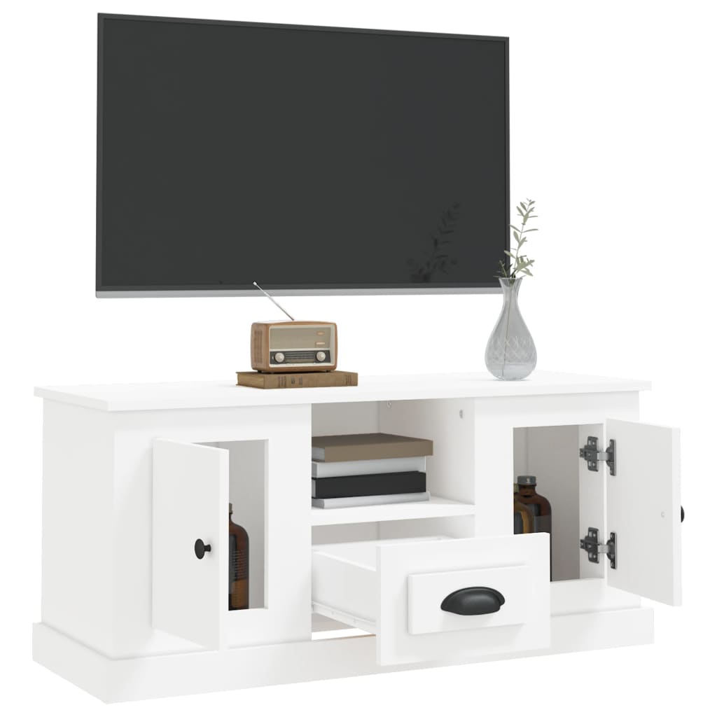 TV-skab Hvid 100x35,5x45 cm Træ Materiale