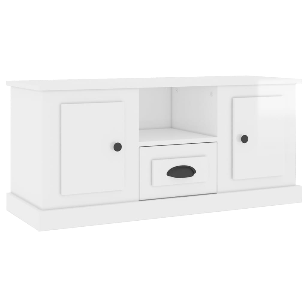 Tv-møbel højglans hvid 100x35,5x45 cm træmateriale