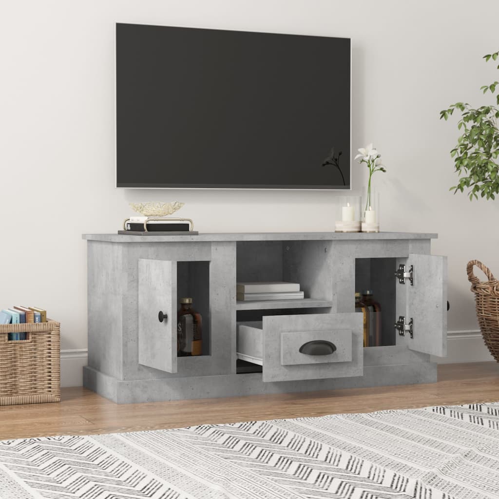 TV-møbel betongrå 100x35,5x45 cm træmateriale