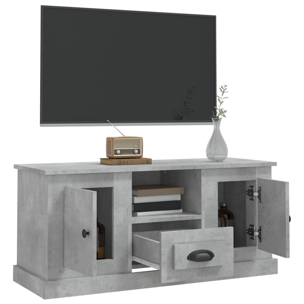 TV-møbel betongrå 100x35,5x45 cm træmateriale