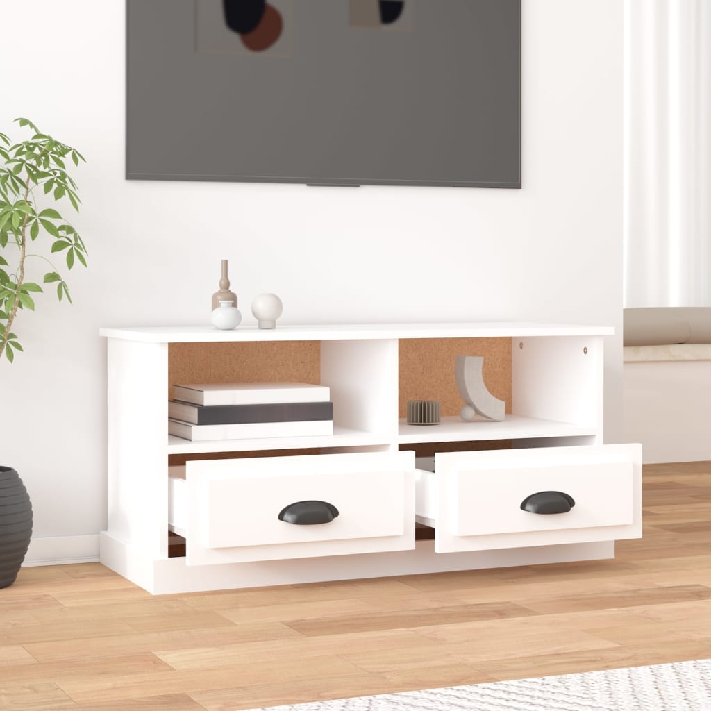 TV-skab Hvid 93x35,5x45 cm Træ Materiale
