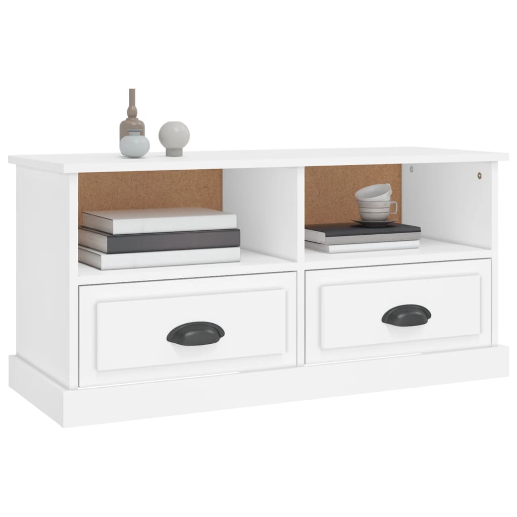 TV-skab Hvid 93x35,5x45 cm Træ Materiale
