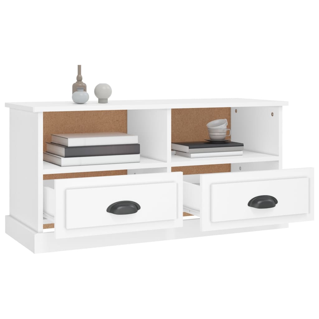 TV-skab Hvid 93x35,5x45 cm Træ Materiale