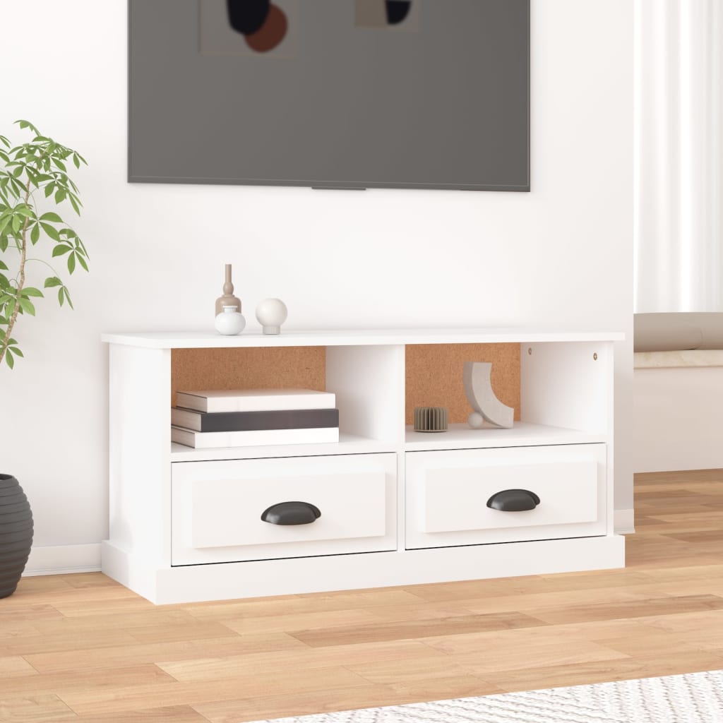 TV-skab Hvid 93x35,5x45 cm Træ Materiale