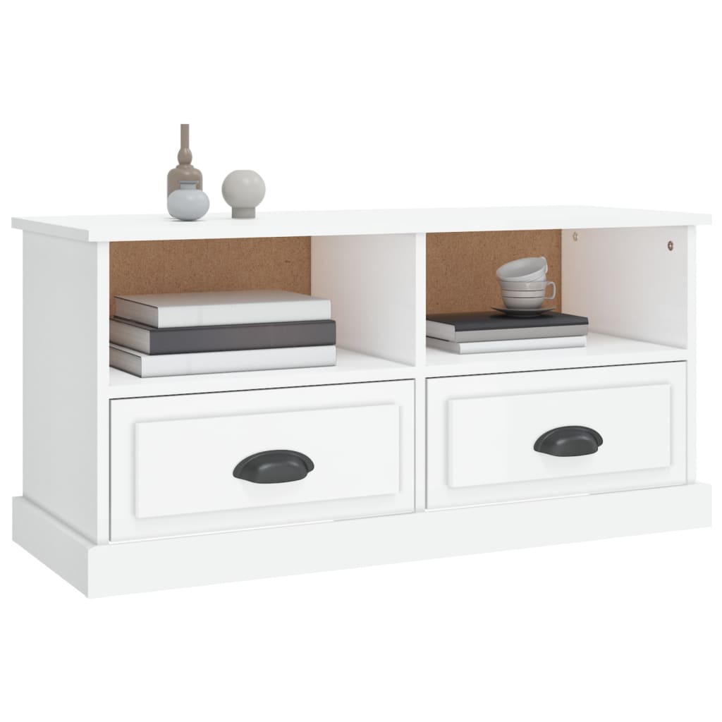 Tv-møbel højglans hvid 93x35,5x45 cm træmateriale