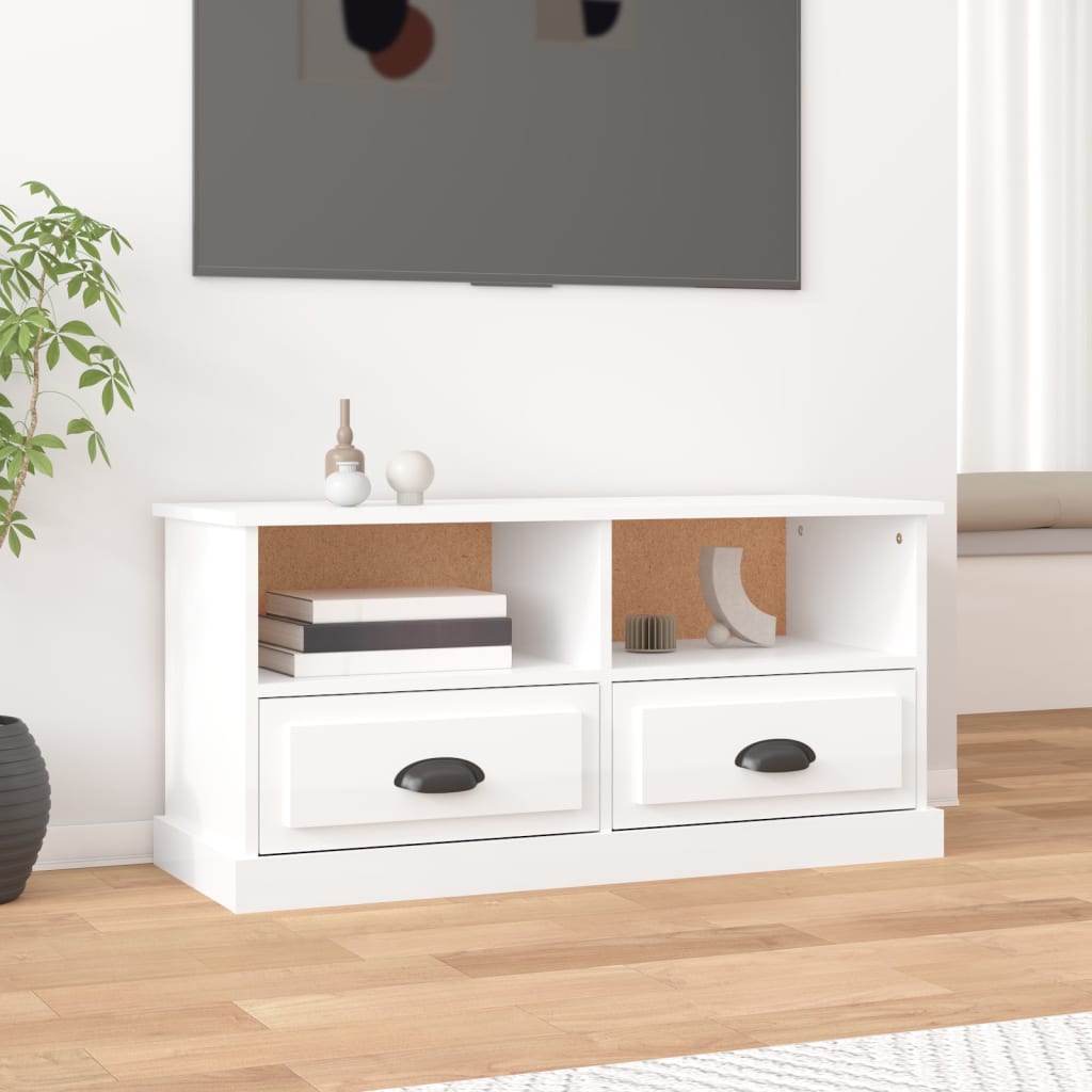 Tv-møbel højglans hvid 93x35,5x45 cm træmateriale