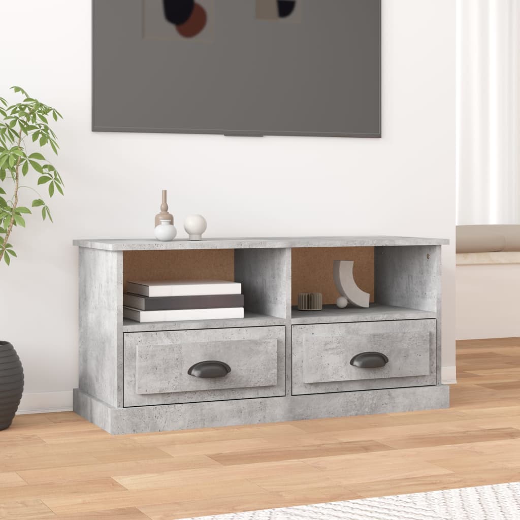 TV-møbel betongrå 93x35,5x45 cm træmateriale