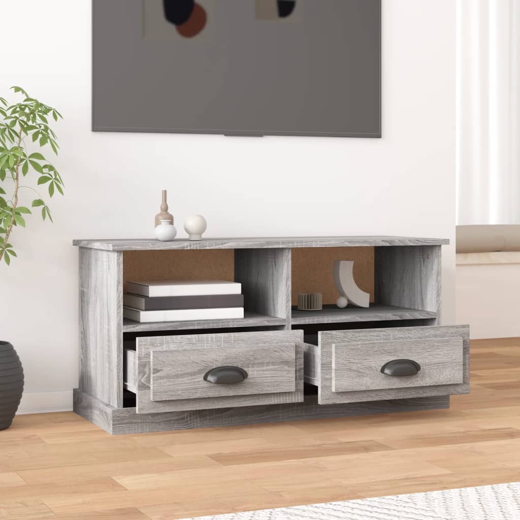 TV-skab Grå Sonoma 93x35,5x45 cm Træ Materiale