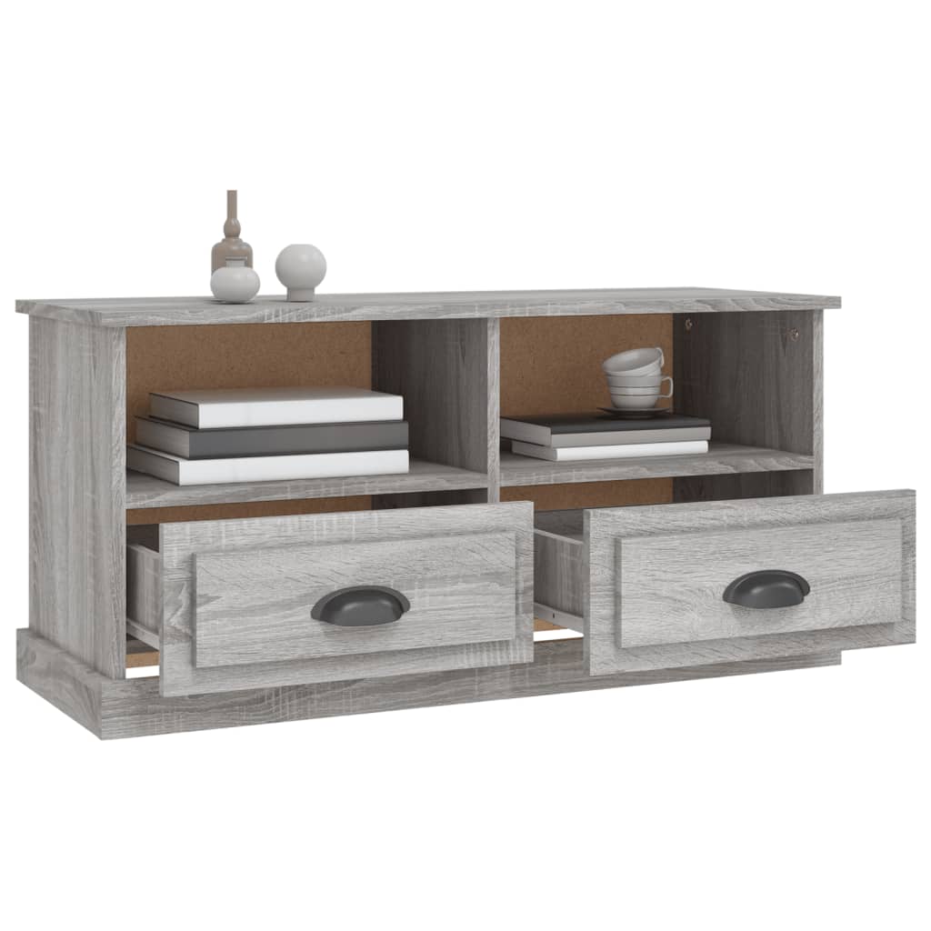TV-skab Grå Sonoma 93x35,5x45 cm Træ Materiale