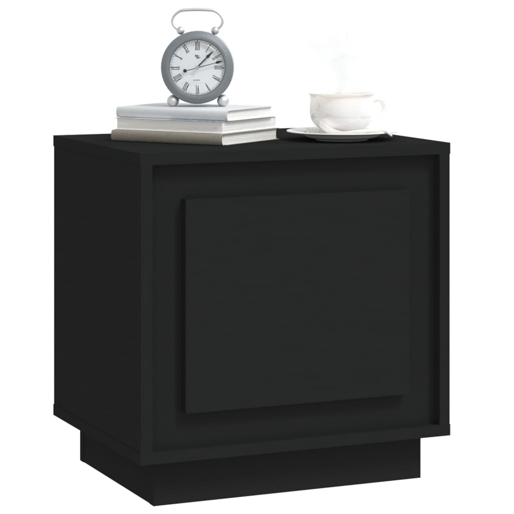 Sengeborde 2 stk Sort 44x35x45 cm træmateriale