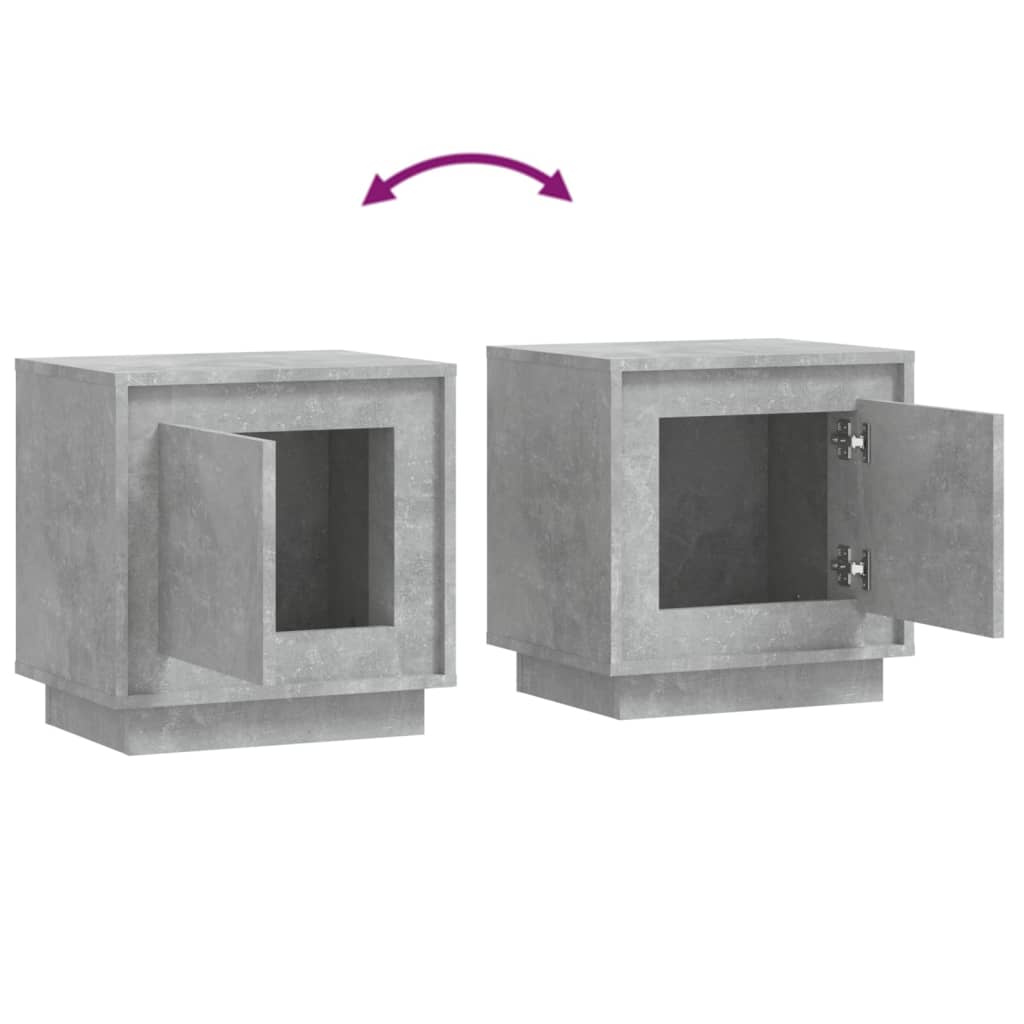 Sengebord betongrå 44x35x45 cm træmateriale