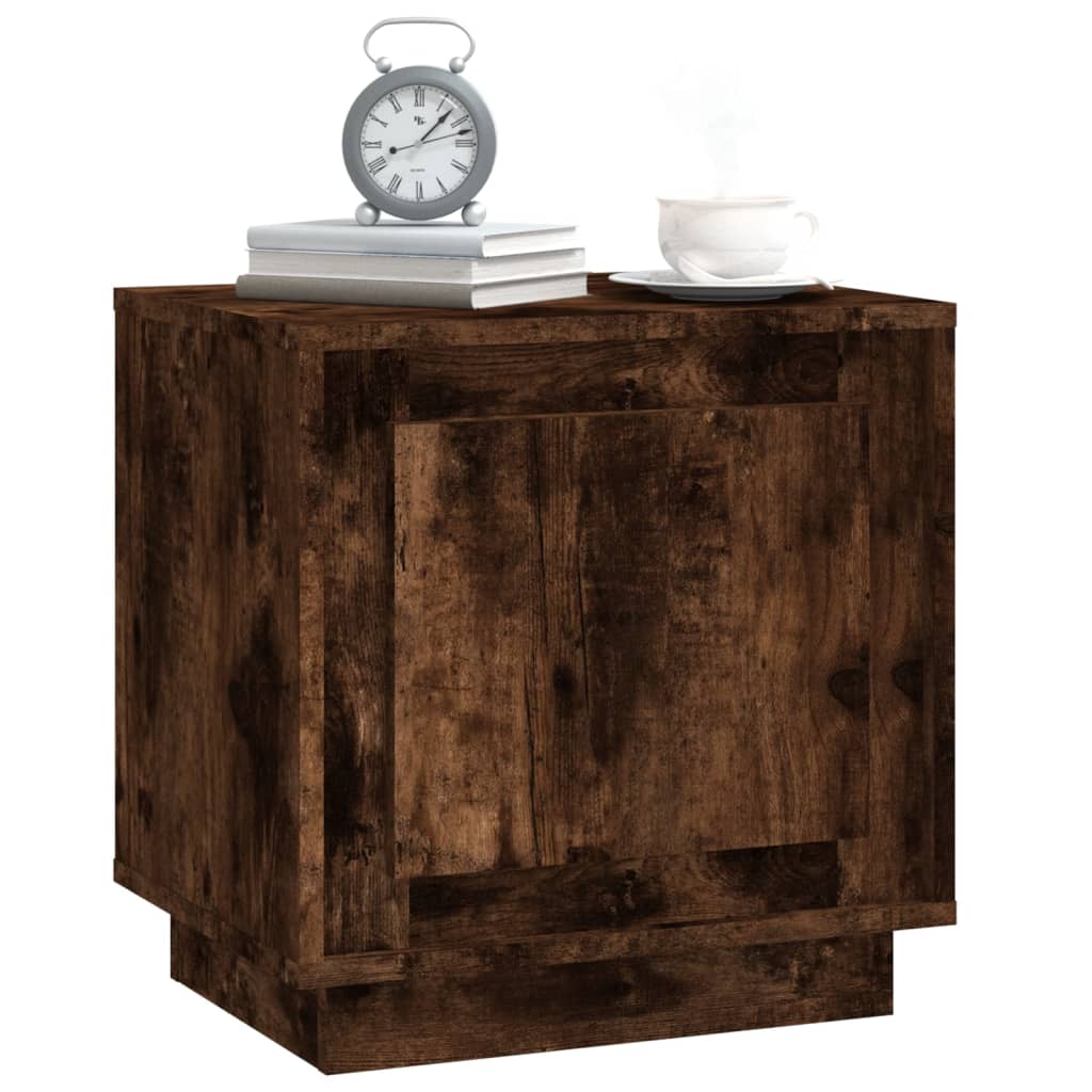 Sengebord røget eg 44x35x45 cm træmateriale