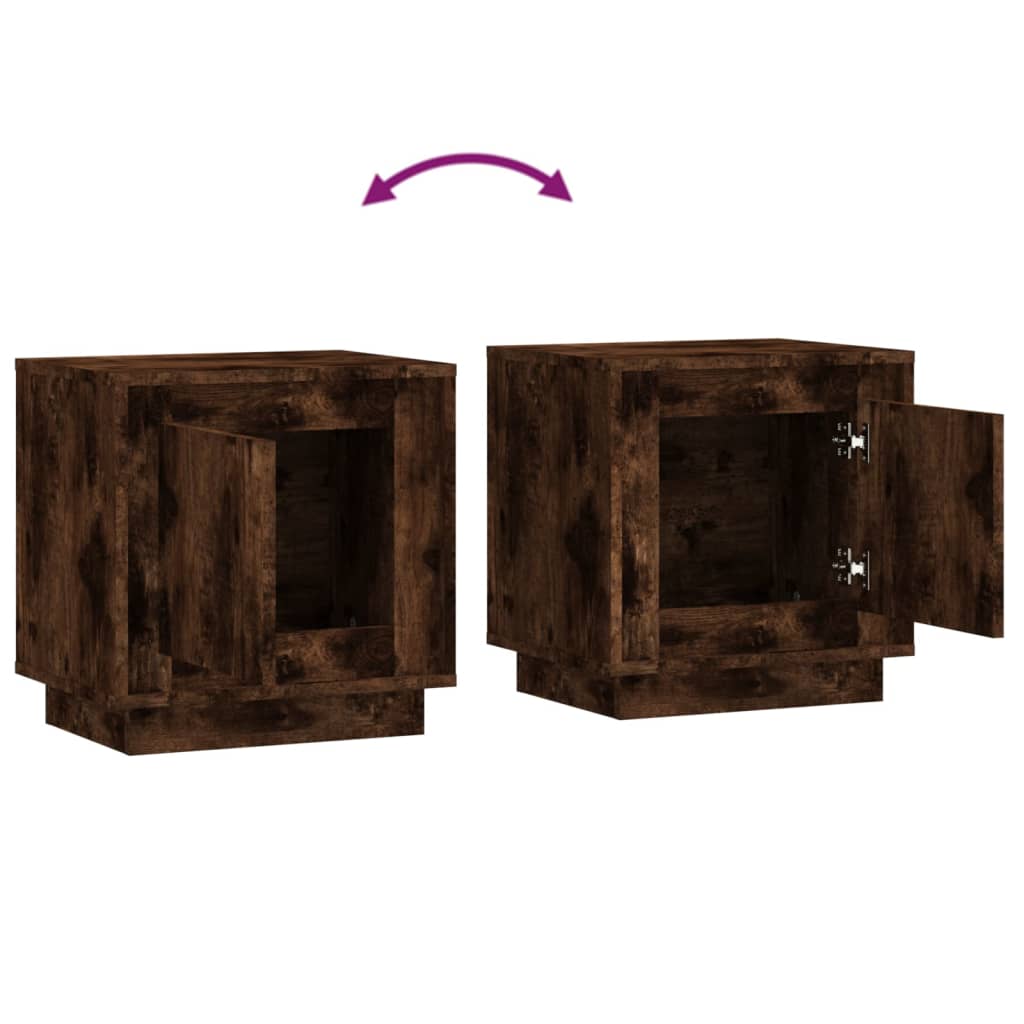 Sengebord røget eg 44x35x45 cm træmateriale