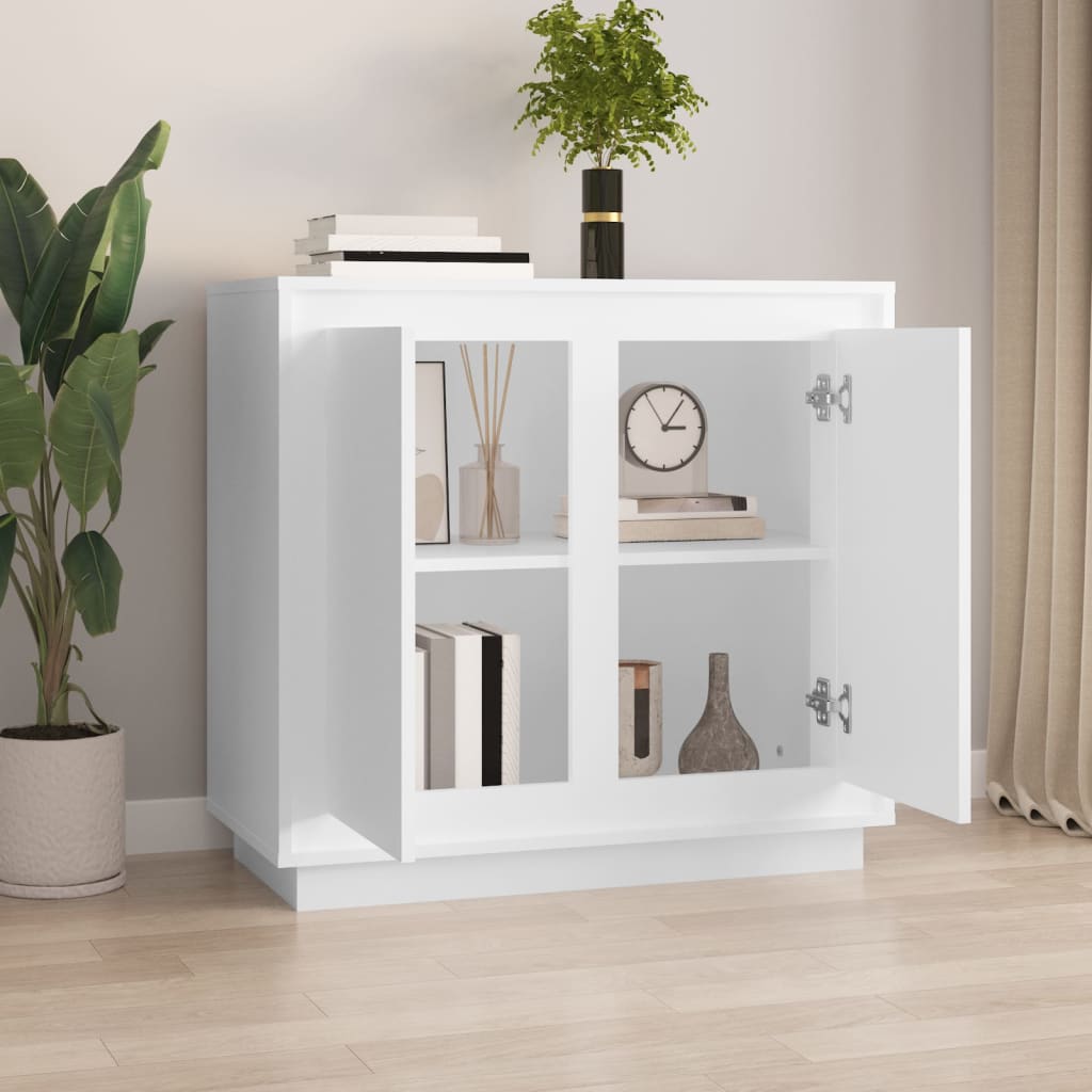 Skænk Hvid 80x34x75 cm Træ Materiale