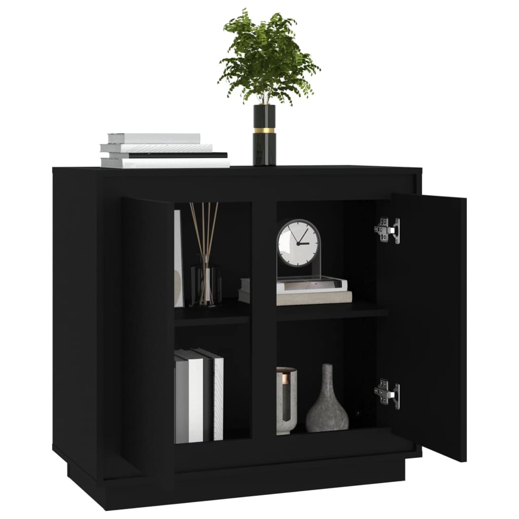 Skænk Sort 80x34x75 cm Træmateriale