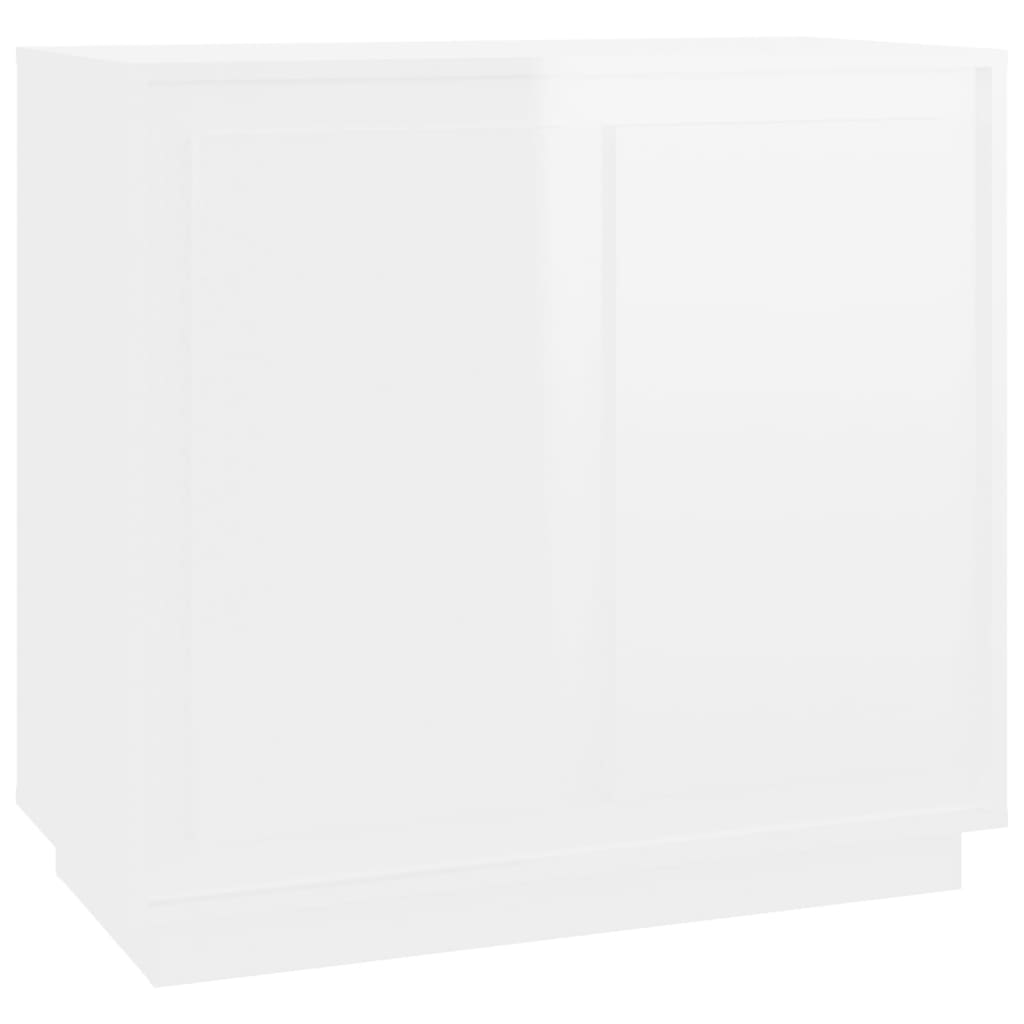 Skænk Højglans Hvid 80x34x75 cm Træmateriale